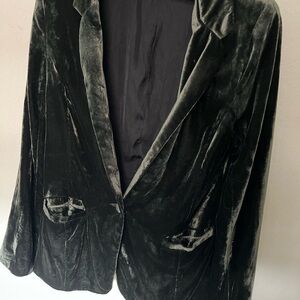Urban Outfitters Velvet Blazer in Deep Green Excellent, SIZE XS